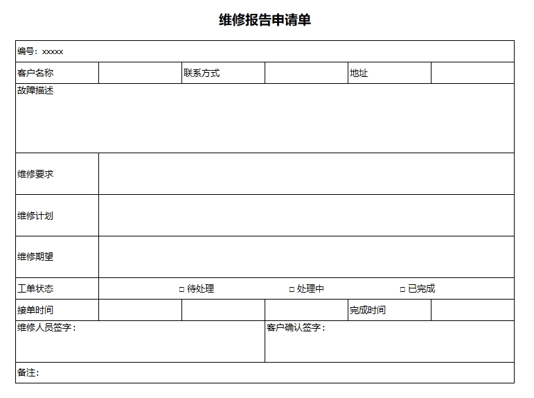 一份完整的维修报告应该包含哪些内容？